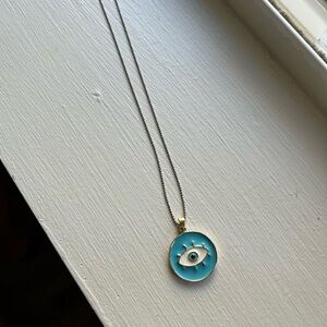 Elegant Blue Evil Eye Pendant Necklace